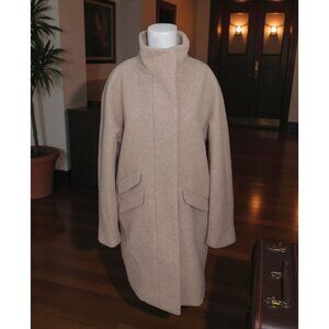 NWT J Crew Cocoon Wool Blend Coat By Nello Gori 8 Italian Stadium Cloth Tan